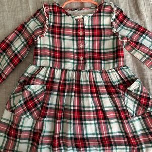 3T Green and red plaid dress.